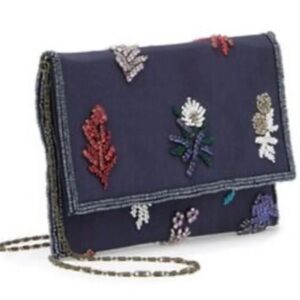 Boho Navy Embellished Clutch Bag